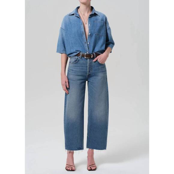 NEW CITIZENS OF HUMANITY ayla raw hem crop jean in telegraph